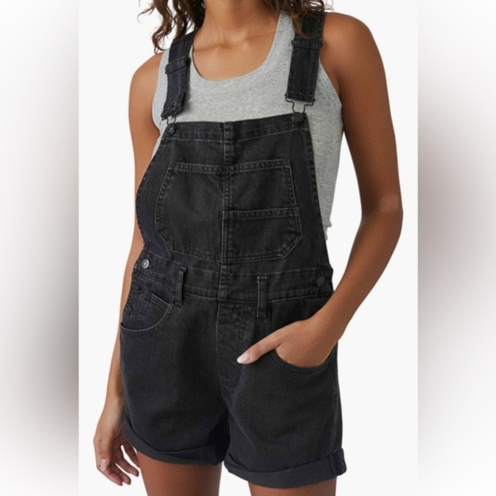 A7 - Free People x We The Free Ziggy Shorthalls Black XL NWOT $88.00